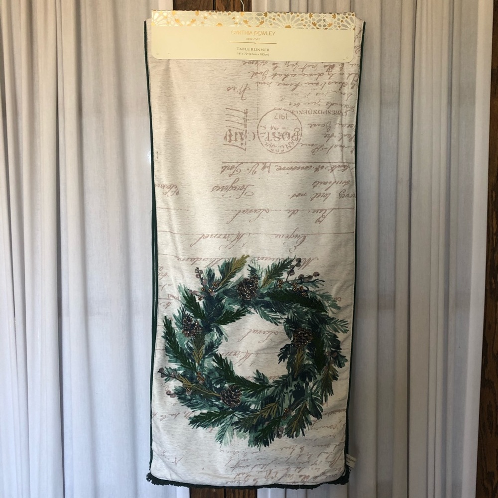 Cynthia Rowley Pine Wreath Table Runner